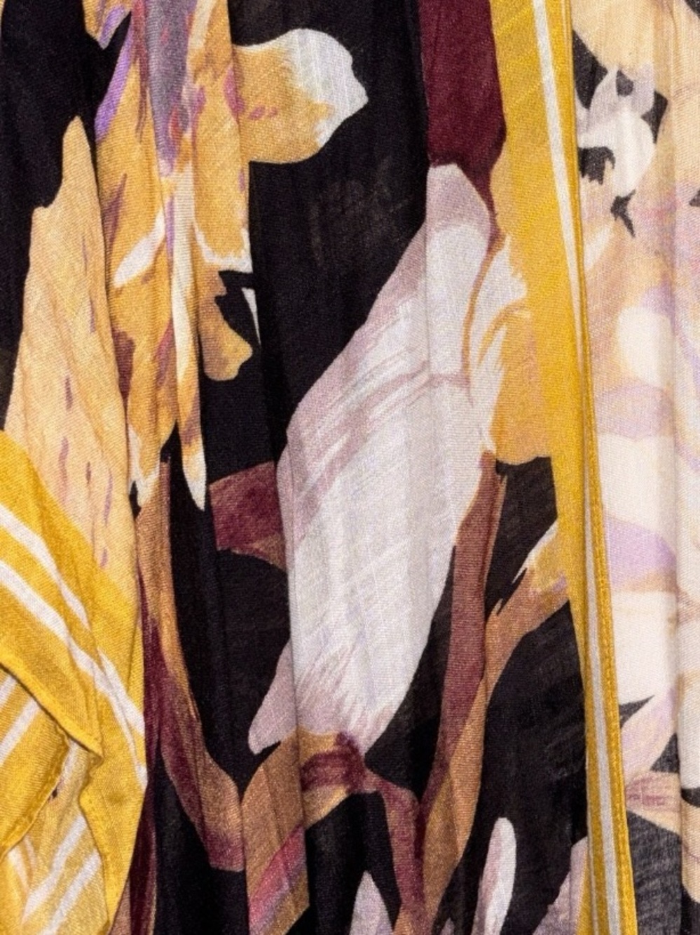Floral Black & Yellow Lightweight Kimono, NWT - Picture 4 of 11